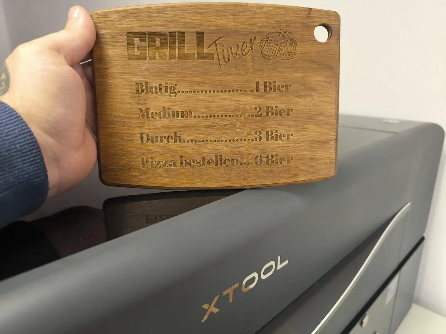 Graviertes Schneidebrett Grill Timer