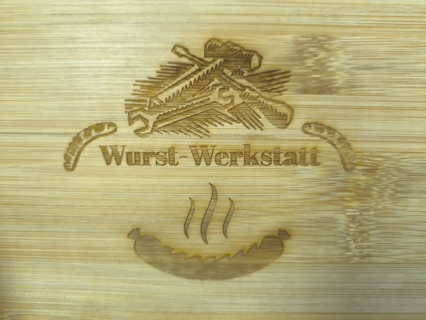 Graviertes Schneidebrett Wurst Werkstatt
