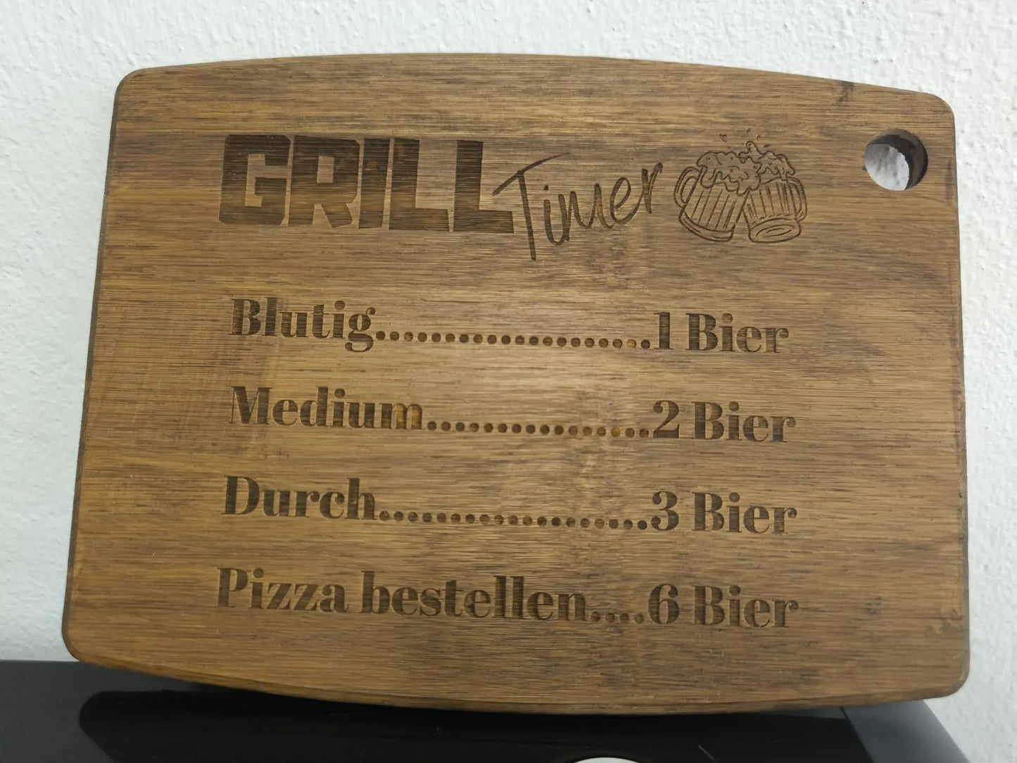 Graviertes Schneidebrett Grill Timer