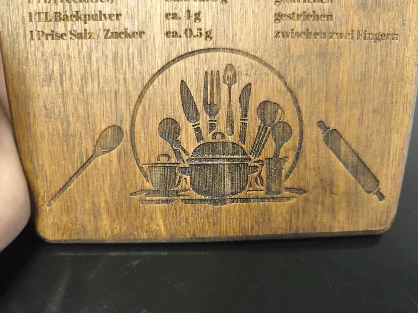 Graviertes Schneidebrett Küchenhilfe
