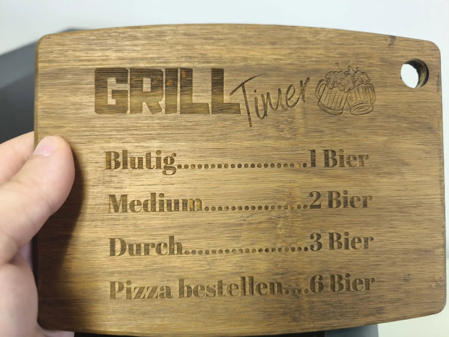 Graviertes Schneidebrett Grill Timer