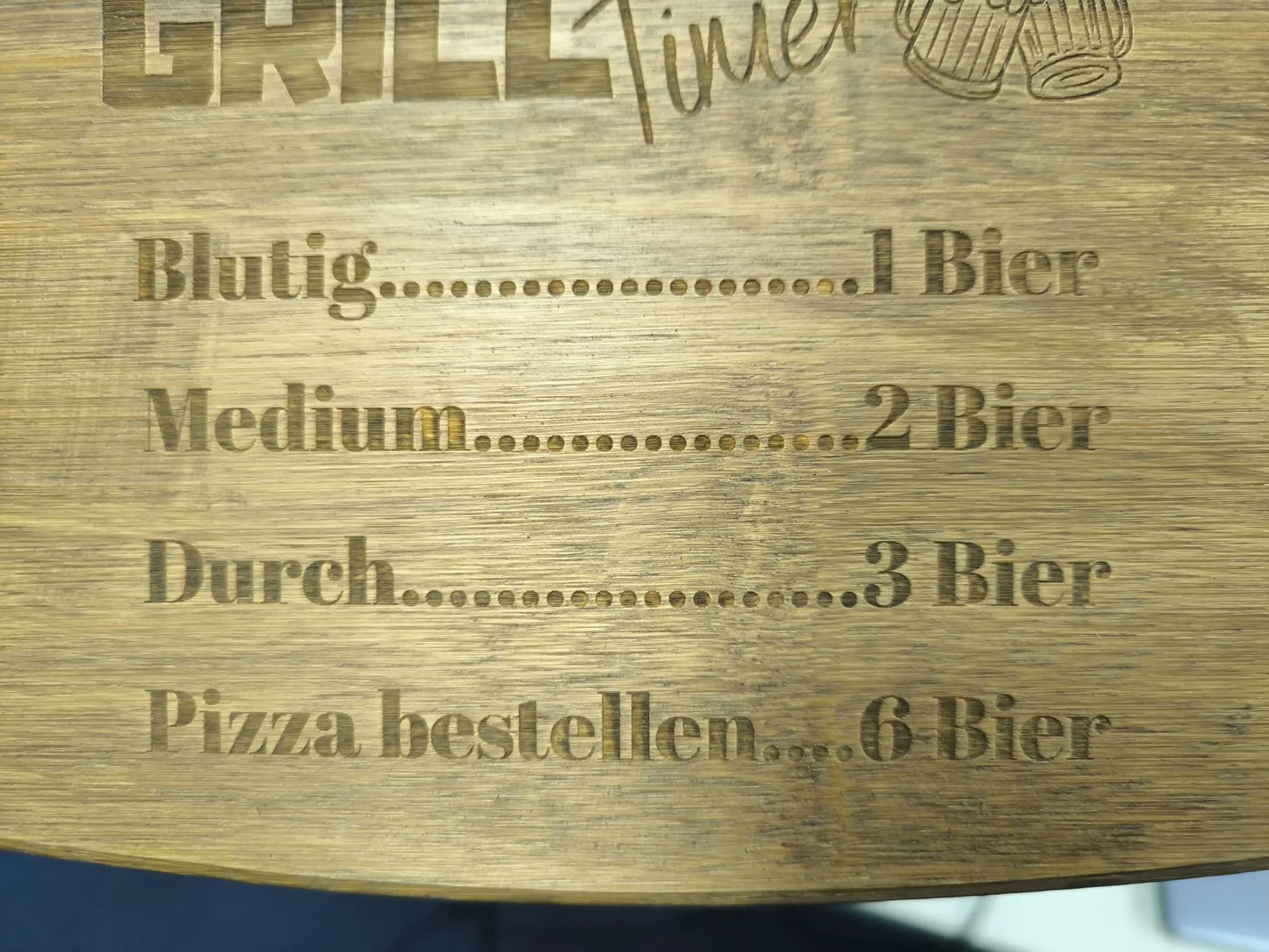 Graviertes Schneidebrett Grill Timer