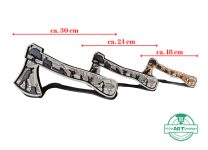 3D Holzdeko Axt im Wald