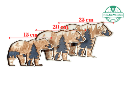3D Holzdeko Bär im Wald