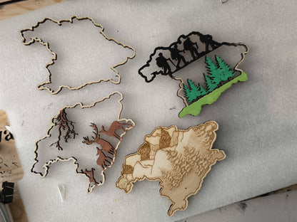 KözArtDesign 3D Holzdeko Hirsch mit verschiedenen Designoptionen für kreative Wohnideen