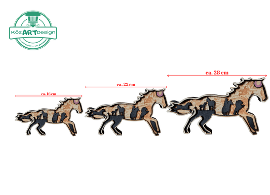 3D Holzdeko Pferdeherde in verschiedenen Größen für einzigartige Wohnraumgestaltung
