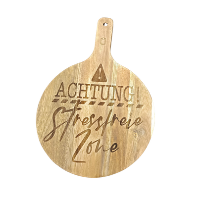 Runde Schneidebretter aus Akazienholz mit Gravur – Küchenbrett in 5 festen Designs