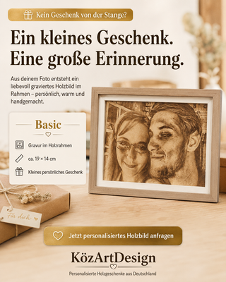Basic personalisiertes Holzbild im Rahmen