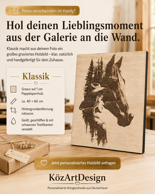 Klassik Holzbild 40 x 60 cm mit Fotogravur auf Pappelsperrholz