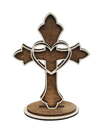 Dekokreuz aus Holz – christliche Kreuz-Deko zum Aufstellen in 9 Varianten