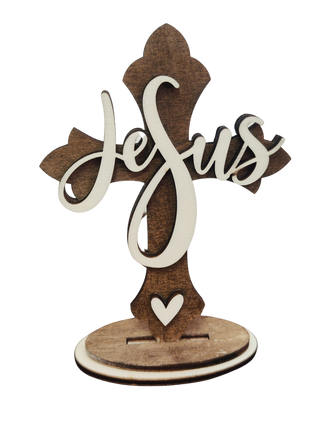 Dekokreuz aus Holz – christliche Kreuz-Deko zum Aufstellen in 9 Varianten