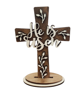 Dekokreuz aus Holz – christliche Kreuz-Deko zum Aufstellen in 9 Varianten