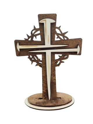 Dekokreuz aus Holz – christliche Kreuz-Deko zum Aufstellen in 9 Varianten