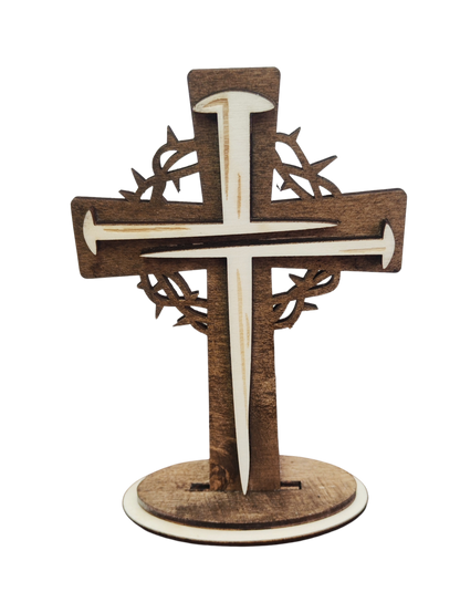Dekokreuz aus Holz – christliche Kreuz-Deko zum Aufstellen in 9 Varianten