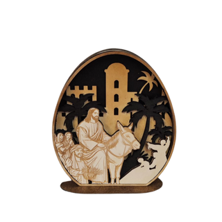 Holzbild Ostergeschichte – 5-lagiges Deko-Holzbild mit christlichen Motiven