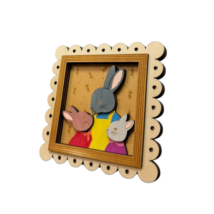 Tierische Osterbilder aus Holz – 3D Holzdeko mit Hase, Ente, Huhn & Schneemann in 7 Varianten