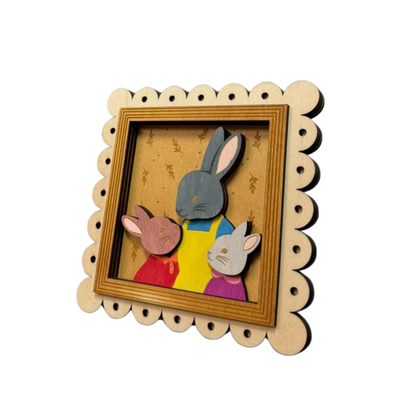 Tierische Osterbilder aus Holz – 3D Holzdeko mit Hase, Ente, Huhn & Schneemann in 7 Varianten