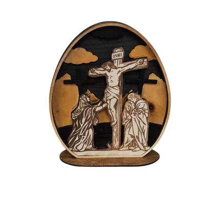 Holzbild Ostergeschichte – 5-lagiges Deko-Holzbild mit christlichen Motiven
