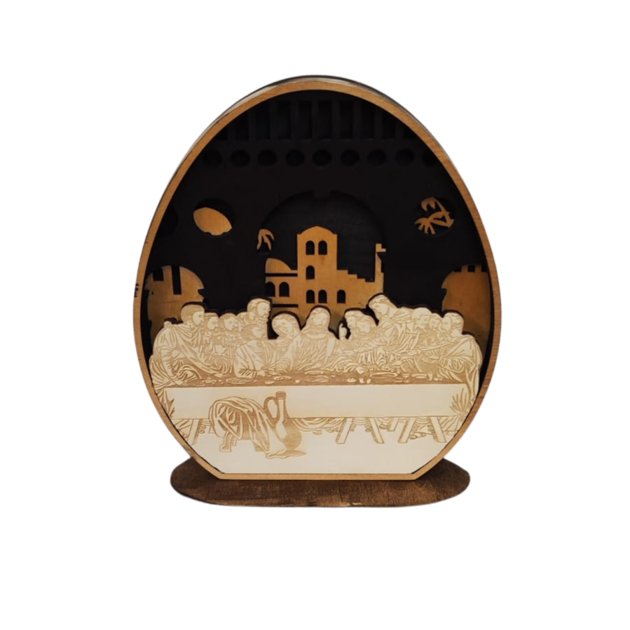 Holzbild Ostergeschichte – 5-lagiges Deko-Holzbild mit christlichen Motiven
