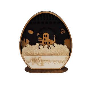 Holzbild Ostergeschichte – 5-lagiges Deko-Holzbild mit christlichen Motiven