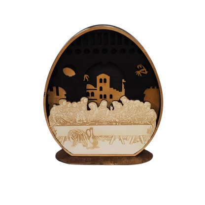 Holzbild Ostergeschichte – 5-lagiges Deko-Holzbild mit christlichen Motiven