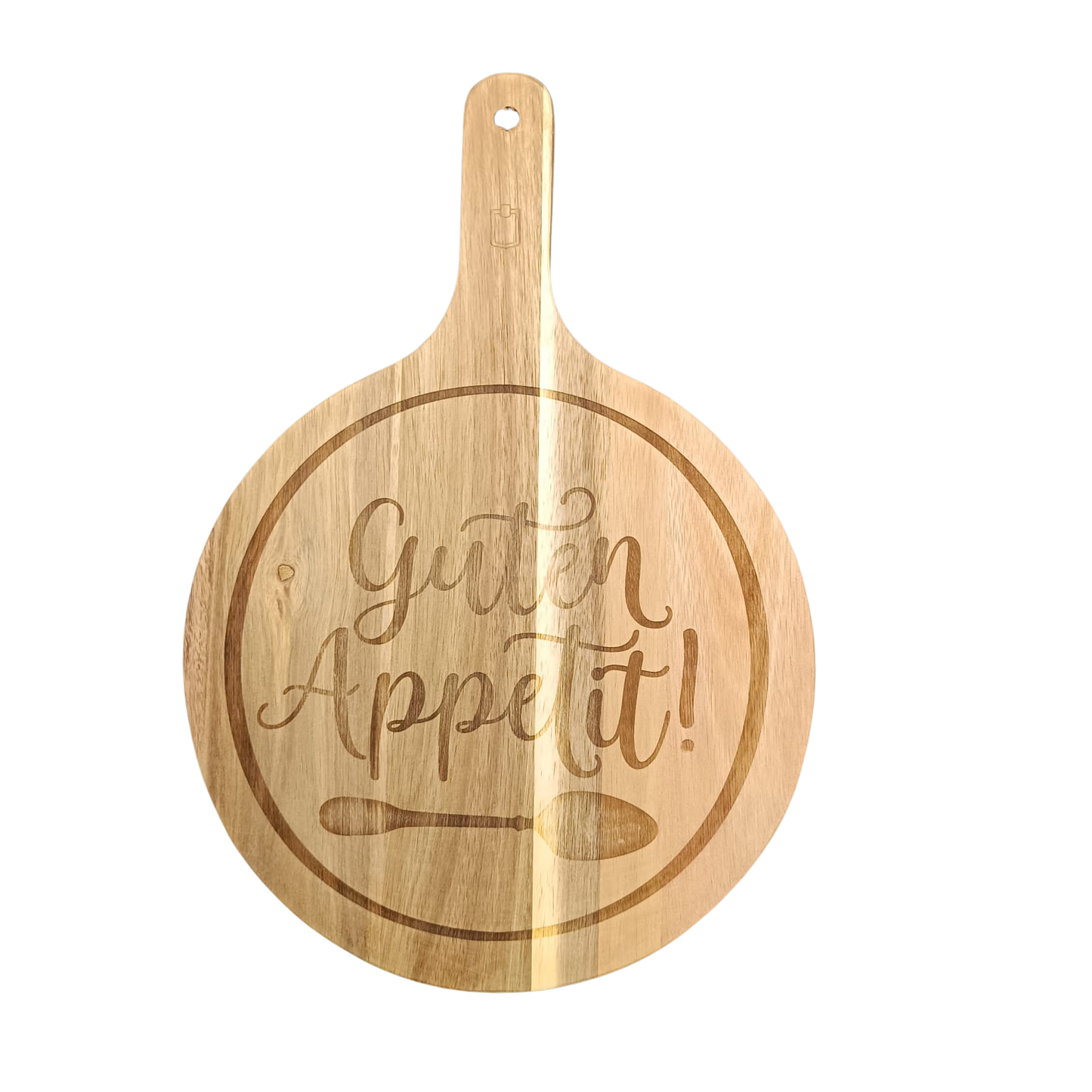 Runde Schneidebretter aus Akazienholz mit Gravur – Küchenbrett in 5 festen Designs