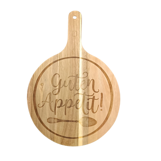 Runde Schneidebretter aus Akazienholz mit Gravur – Küchenbrett in 5 festen Designs