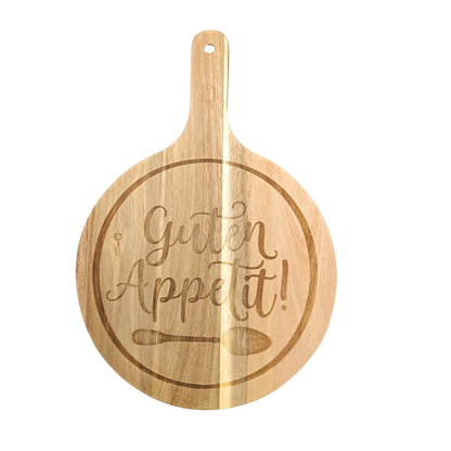 Runde Schneidebretter aus Akazienholz mit Gravur – Küchenbrett in 5 festen Designs